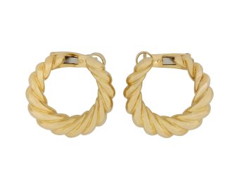 Cartier yellow gold earrings, French, circa 1980 hatton garden