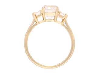 Vintage diamond flank solitaire ring, circa 1970. Hatton Garden