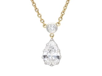 Diamond drop necklace, circa 1970. Hatton Garden