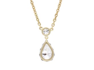 Diamond drop necklace, circa 1970. Hatton Garden