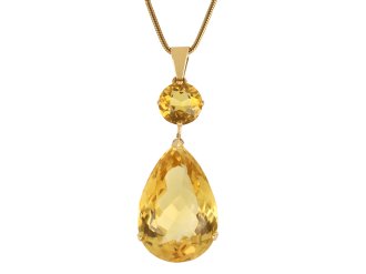 Citrine pendant, circa 1940 hatton garden