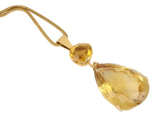 Citrine pendant, circa 1940 hatton garden