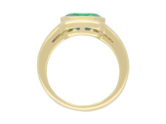 Colombian emerald and diamond ring, circa 1970. Hatton Garden