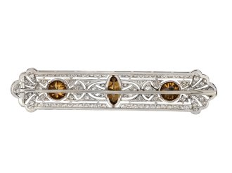Art Deco fancy colour diamond brooch, circa 1930 hatton garden