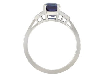 Royal Blue Burmese sapphire and diamond ring hatton garden