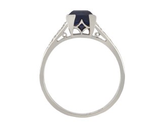 Art Deco sapphire diamond flanked solitaire ring hatton garden