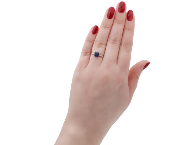 Art Deco sapphire diamond flanked solitaire ring hatton garden