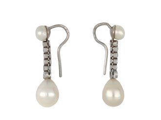 Natural pearl and diamond earrings, circa 1920 hatton garden