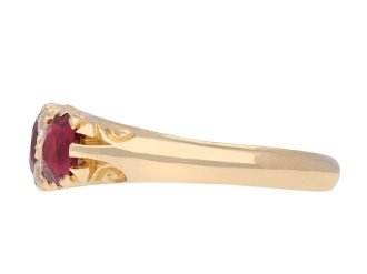 Ruby and diamond seven stone ring, English, 1911. Hatton Garden