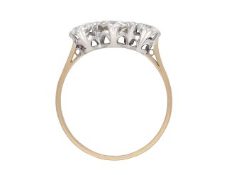 Diamond three stone ring, circa 1940. Hatton Garden