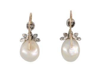 Natural pearl and diamond earrings, circa 1910 hatton garden