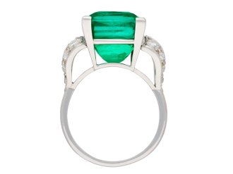 Colombian emerald and diamond ring, circa 1925.  Hatton Garden