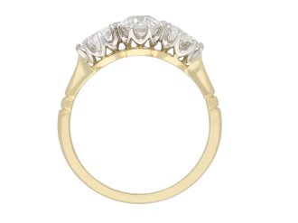 Edwardian diamond three stone ring, circa 1910. Hatton Garden