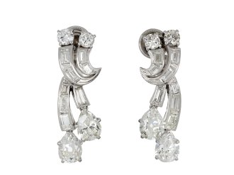 Boucheron diamond clip earrings, English hatton garden