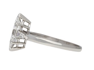 Marquise diamond flanked solitaire ring, circa 1950. Hatton Garden