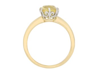 Yellow Ceylon sapphire solitaire ring, circa 1910 hatton garden