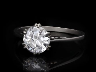 Old cut diamond solitaire ring, circa 1910. Hatton Garden 