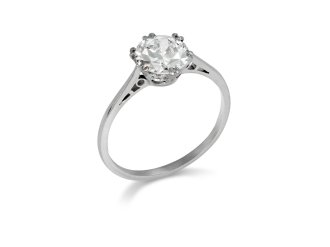 Old cut diamond solitaire ring, circa 1910.