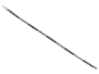 Onyx and diamond line bracelet, circa 1925 Hatton Garden