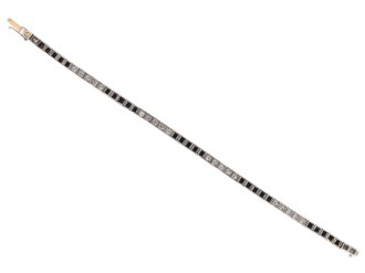 Onyx and diamond line bracelet, circa 1925 Hatton Garden