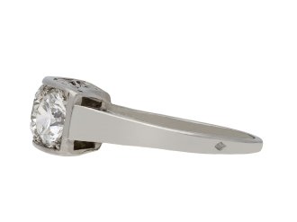 Diamond three stone ring, French, circa 1950. Hatton Garden