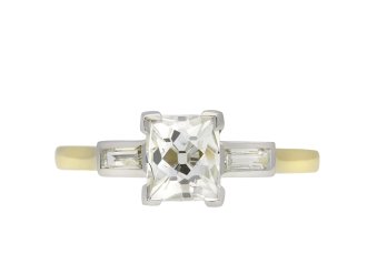 French cut diamond flanked solitaire ring hatton garden