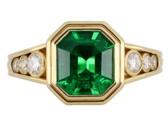 Wolfers Frères Colombian emerald diamond ring hatton garden