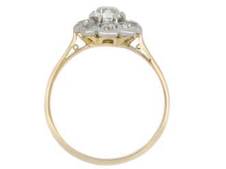 Fancy faint green diamond cluster ring circa 1940 hatton garden