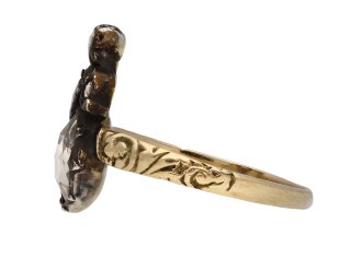 Georgian diamond double heart ring, circa 1790.