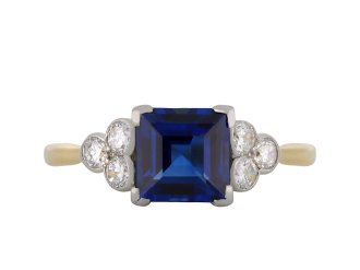 Vintage sapphire and diamond ring, circa 1950 hatton garden