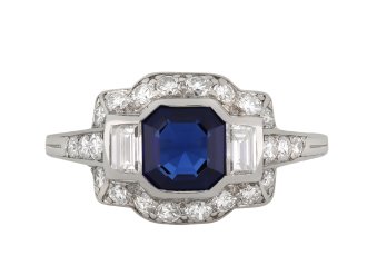 Art Deco sapphire and diamond ring circa 1935 hatton garden