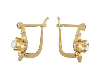 Victorian diamond flower earrings, circa 1890. hatton garden