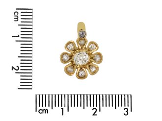 Victorian diamond flower earrings, circa 1890. hatton garden