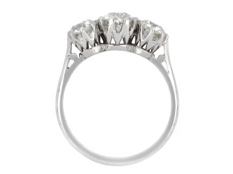 Old cut diamond three stone ring, circa 1950 hatton garden