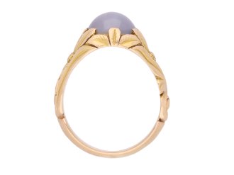 Star sapphire solitaire ring, Polish, circa 1940. Hatton Garden