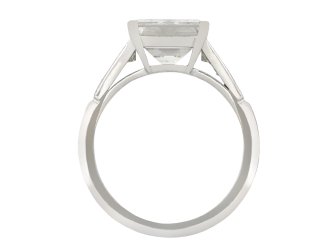 Art Deco step cut diamond flanked solitaire ring hatton garden