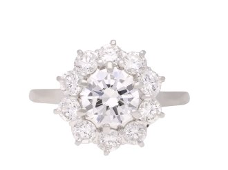 Diamond coronet cluster ring, French, circa 1940. Hatton Garden