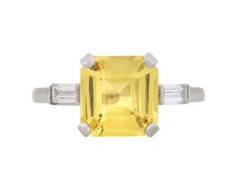 Yellow Ceylon sapphire and diamond ring circa 1925 hatton garden