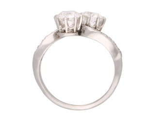 Edwardian diamond crossover ring, circa 1915. Hatton Garden