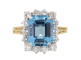 Aquamarine and diamond ring, circa 1940 hatton garden