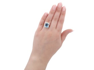 Aquamarine and diamond ring, circa 1940 hatton garden