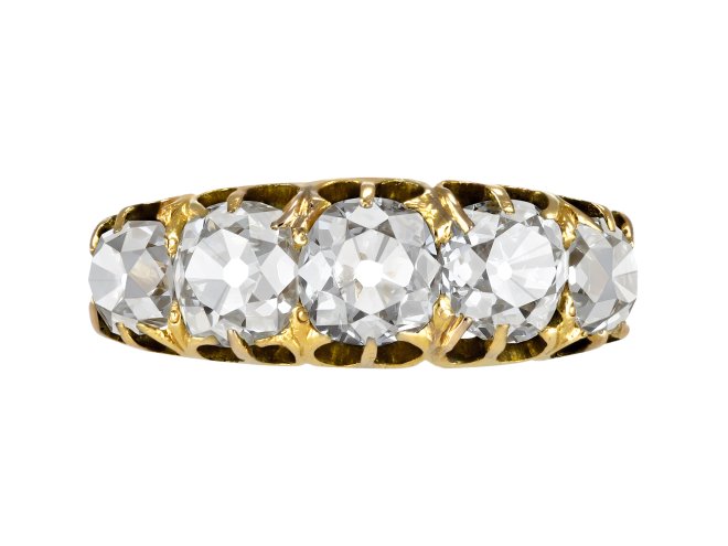 Victorian five stone diamond ring, circa 1890.