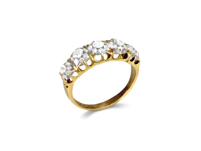 Victorian five stone diamond ring, circa 1890.