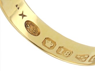 Victorian old mine diamond ring, English, 1882 hatton garden