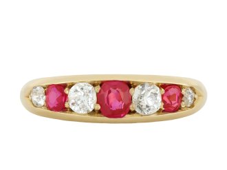 Victorian ruby and diamond seven stone ring hatton garden