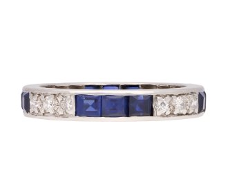 Sapphire and diamond full eternity ring, circa 1920. Hatton Garden