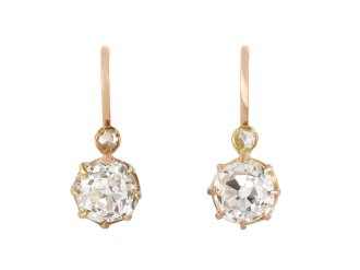Belle Époque diamond earrings, French, circa 1905 hatton garden
