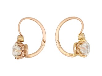 Belle Époque diamond earrings, French, circa 1905 hatton garden