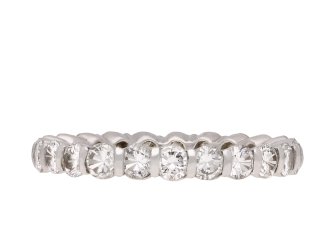 Diamond set eternity ring French, circa 1920.  Hatton Garden