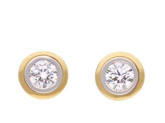 Convertible diamond stud earrings, circa 1970. Hatton Garden